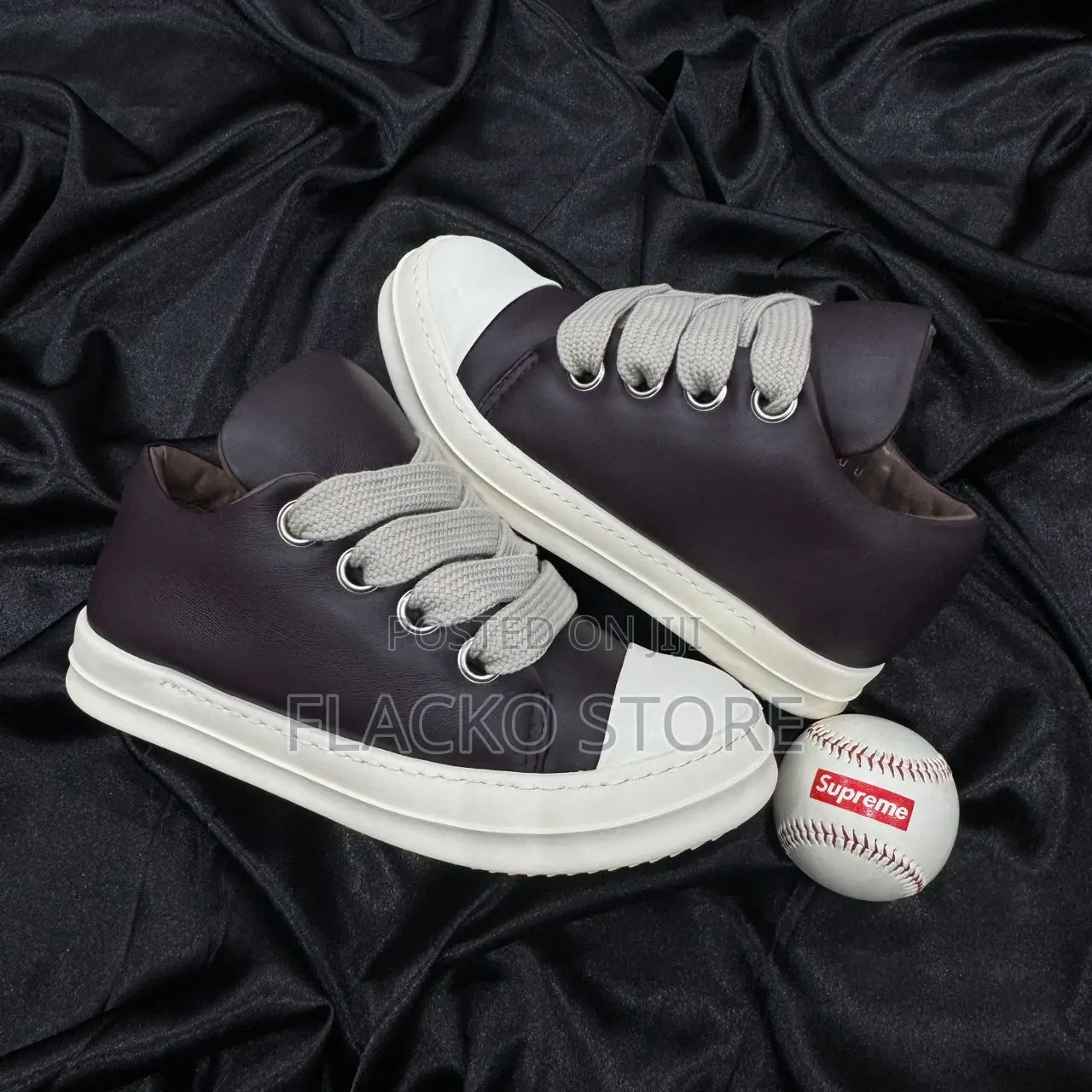 Original Rick Owen Fw23 Luxor Jumbo Lace Padded Low Sneakers