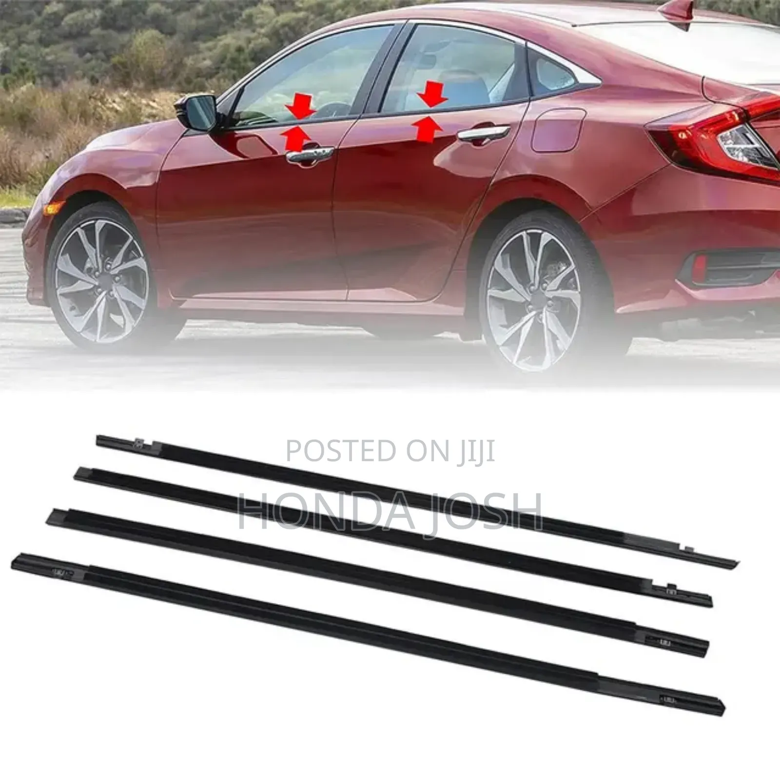 Door Crome Window Rubber Seal 2016-2020 Model Honda Civic