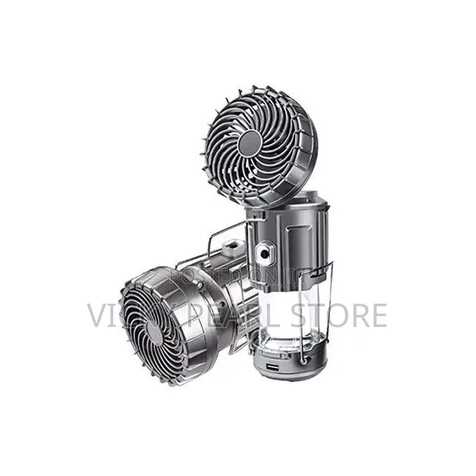 Solar Powered Camping Fan With LED Light Lamp/Lantern