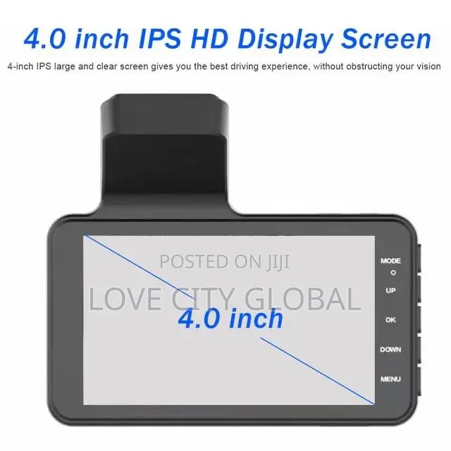 Dash Cam Dual Lens 4"Car DVR Camera 1320P Fullhd Loop Record