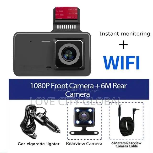 Dash Cam Dual Lens 4"Car DVR Camera 1320P Fullhd Loop Record