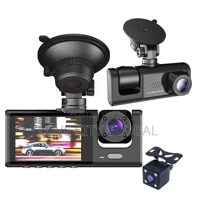 Dash Cam 3CH Car DVR 3" Full Color 1320P HD Wifi Loop Record