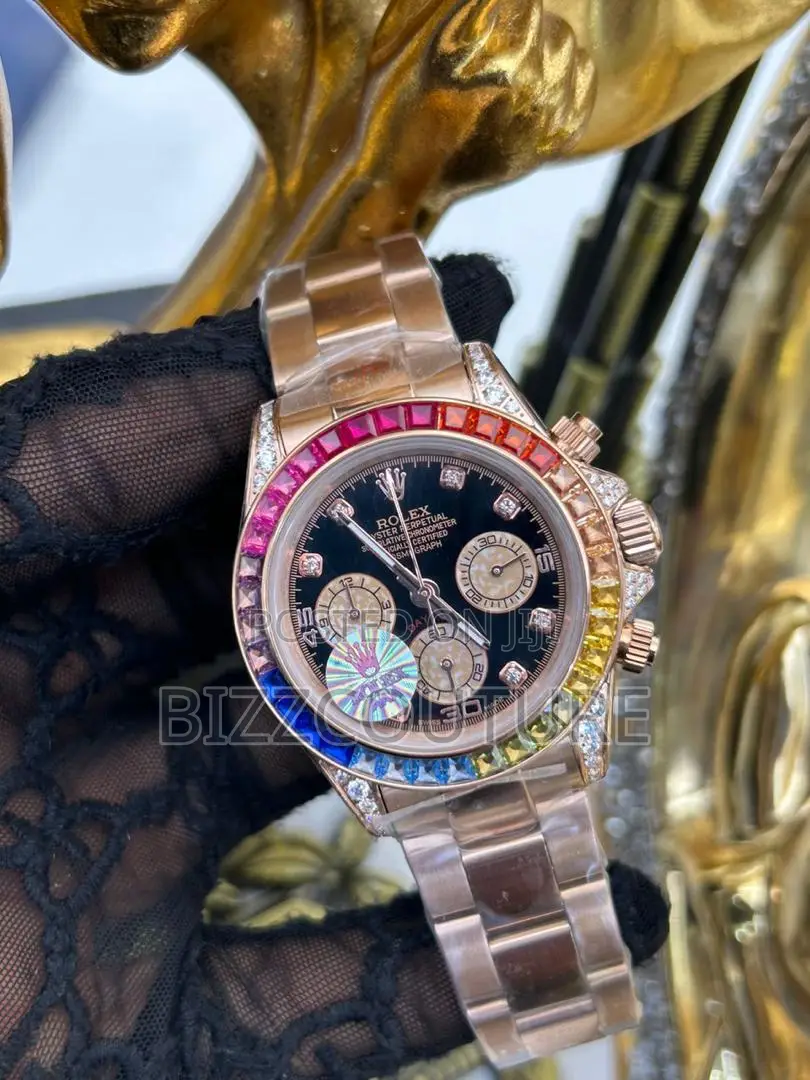 Original Rolex Date-Just Chronograph Gold Chain Watch