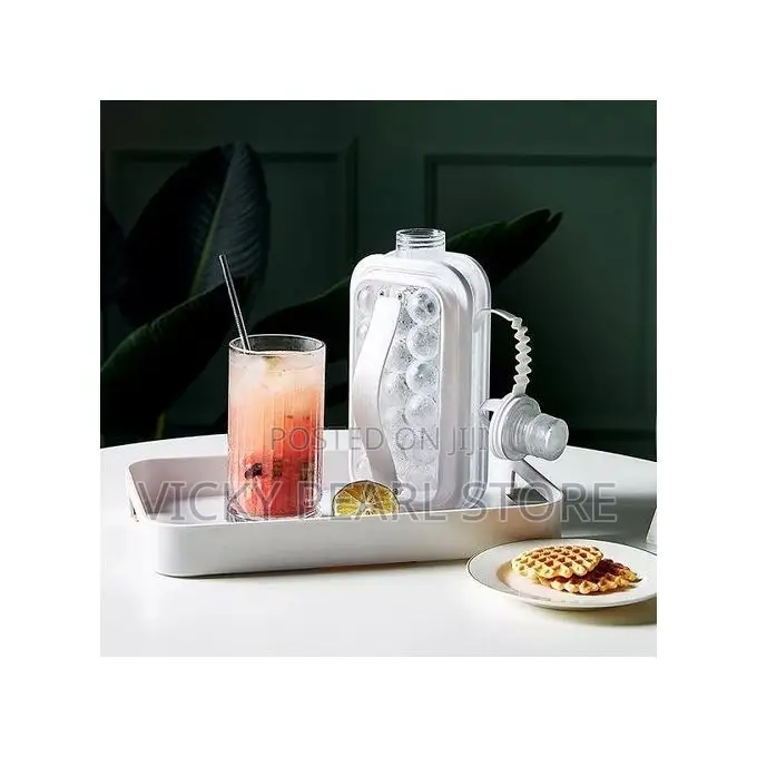 2in1 Creative Ice Cube Ball Freeze Molds Bottle-White