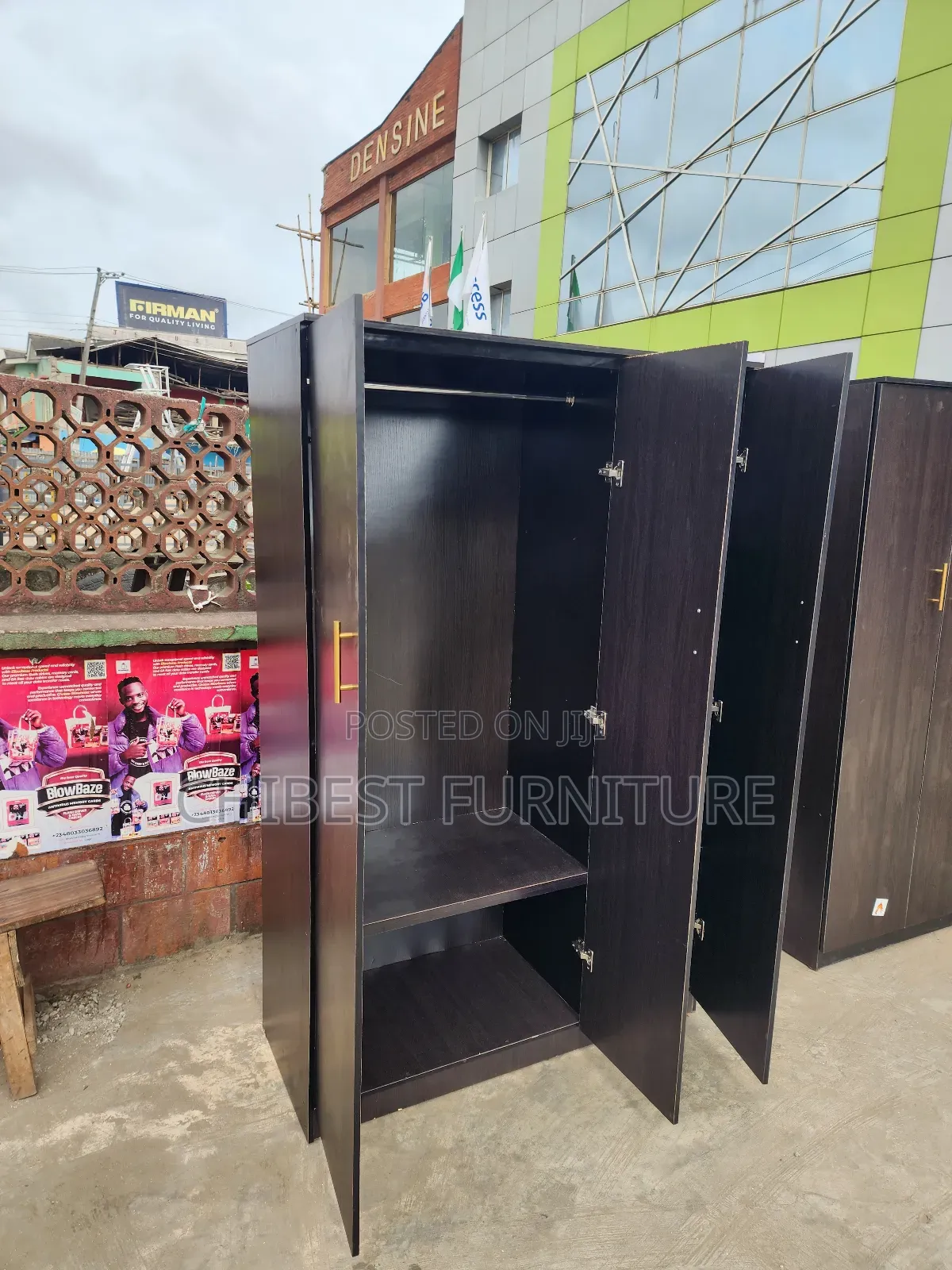 Wooden Three Door Wardrobe Made With Imported HDF Wood