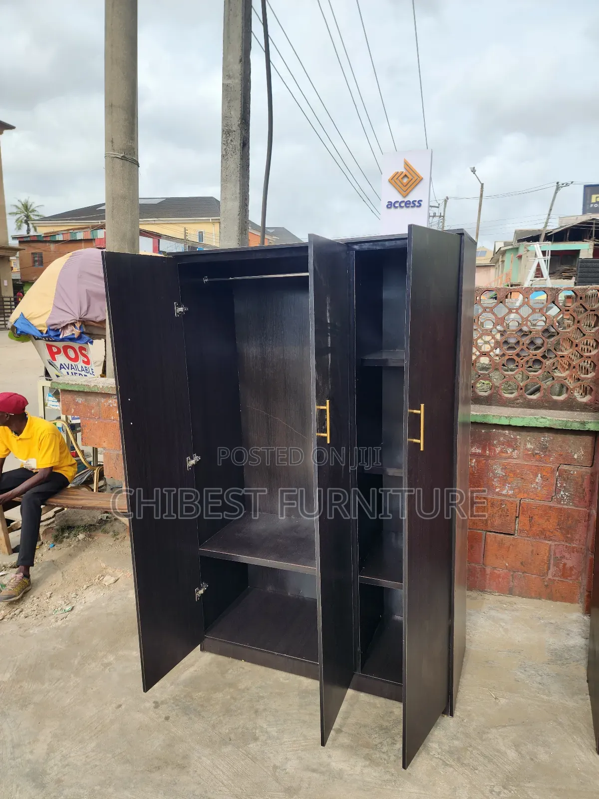 Wooden Three Door Wardrobe Made With Imported HDF Wood
