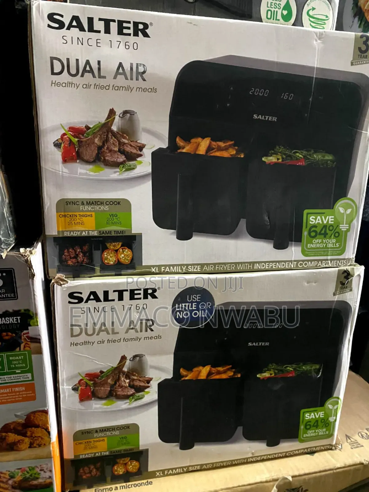 SALTER Dual Air Double Door Airfryer Oven 9litres