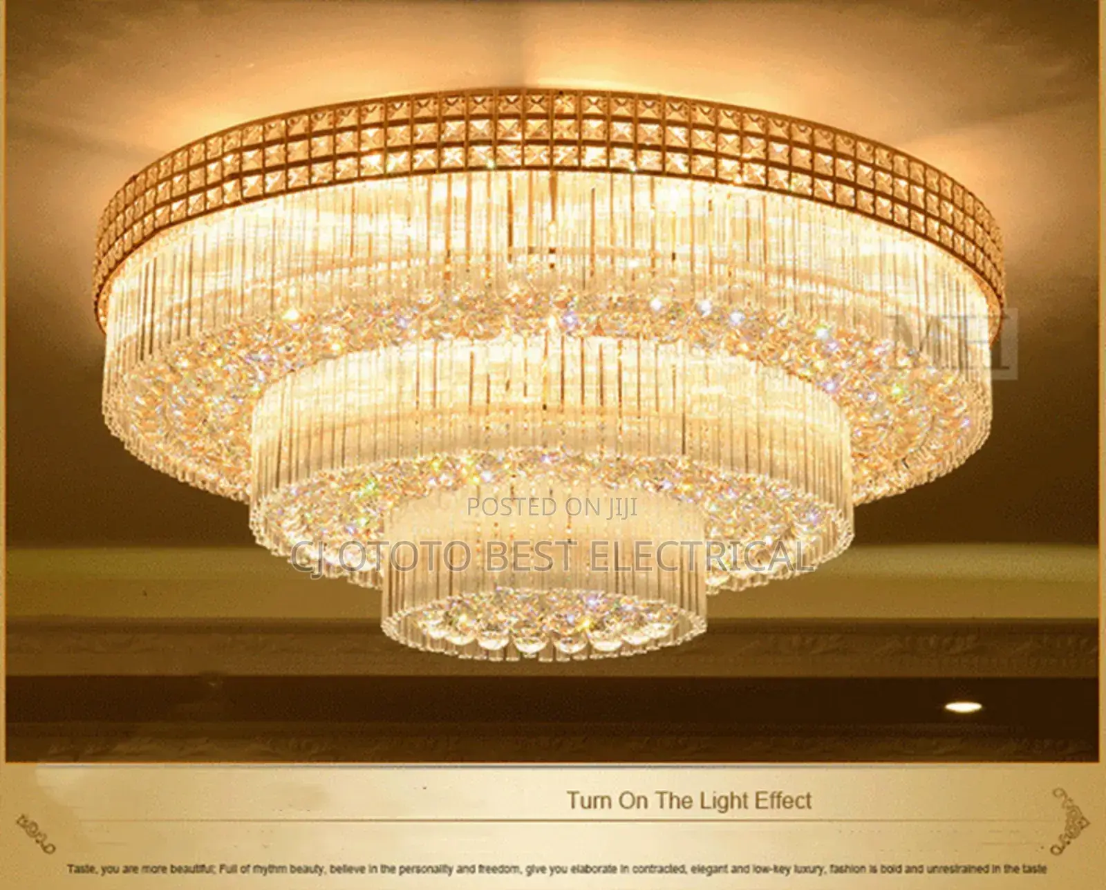 Size 800mm Crystal Chandelier Light, Over Brightness