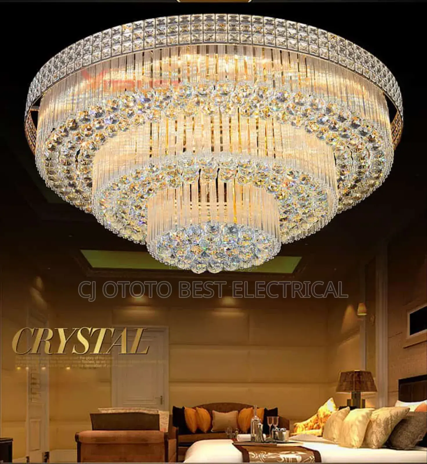 Size 800mm Crystal Chandelier Light, Over Brightness