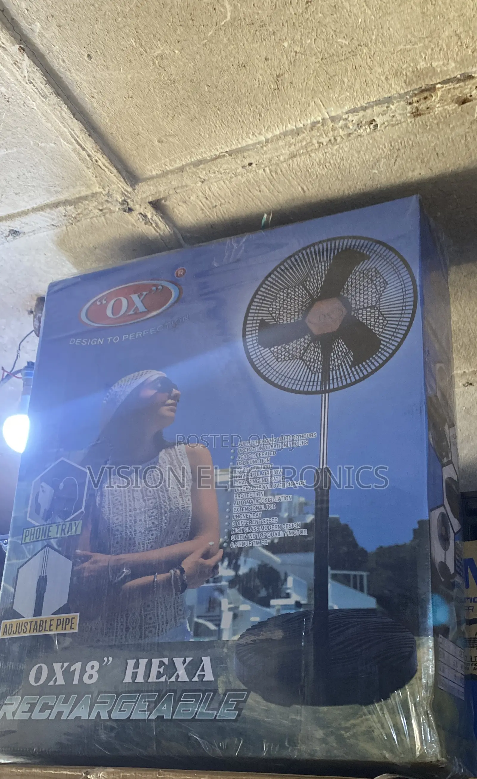 Ox 18” Rechargeable Standing Fan