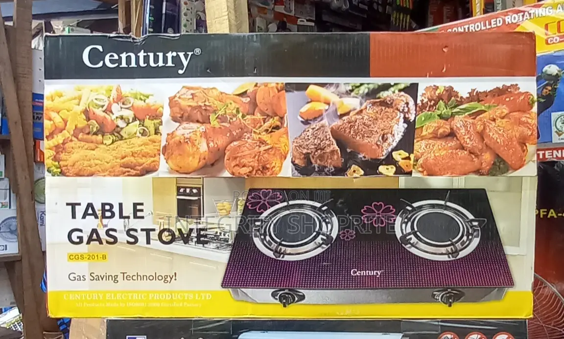 Century 2-Burner Glass Top Infrared Gas Cooker