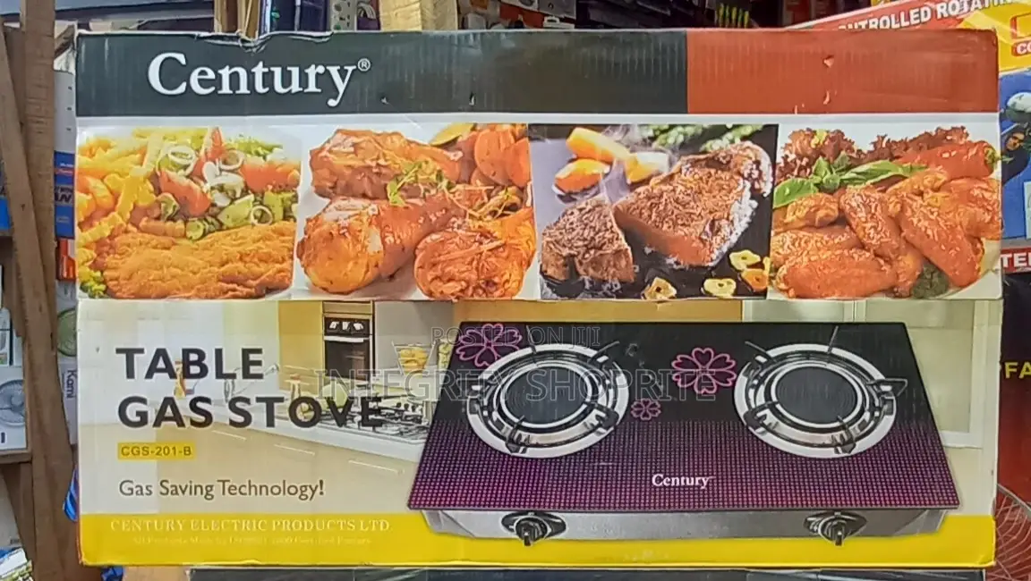 Century 2-Burner Glass Top Infrared Gas Cooker