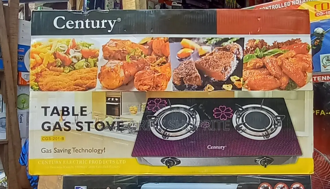 Century 2-Burner Glass Top Infrared Gas Cooker