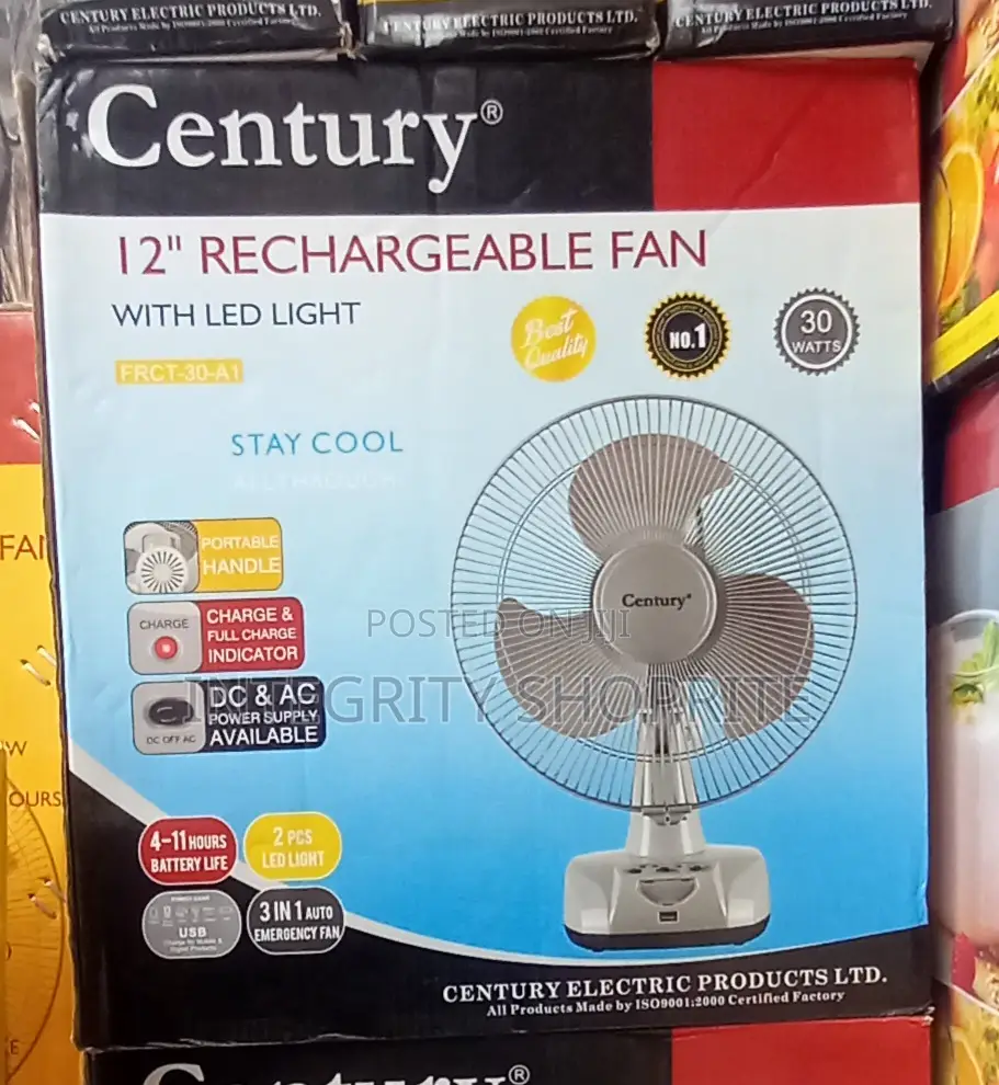 Century 12'' Rechargeable Table Fan FRCT-30-A
