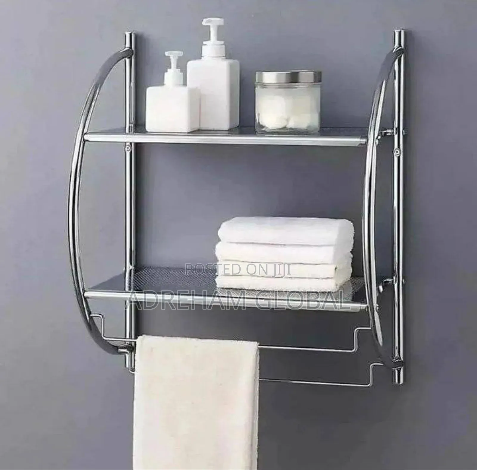 Stainless Steel 2 Tiers Commodity Bathroom Shelf 