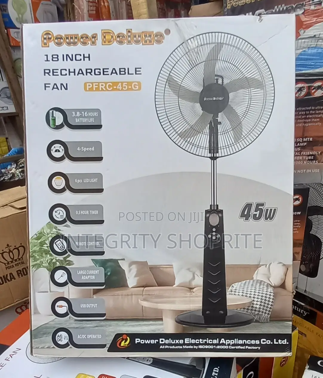 Power Deiuhe 18inchies Rechargeable Fan