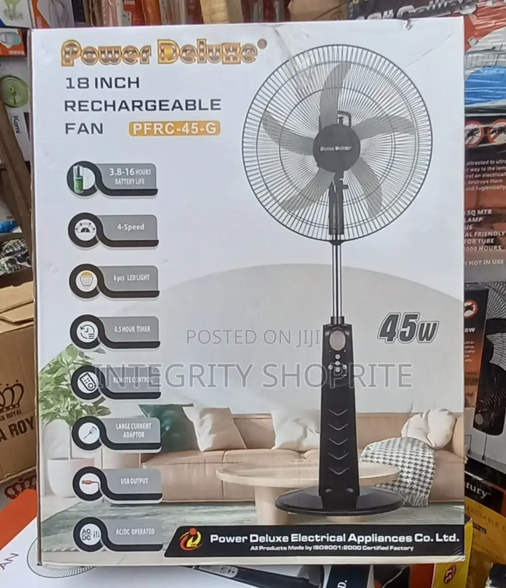 Power Deiuhe 18inchies Rechargeable Fan