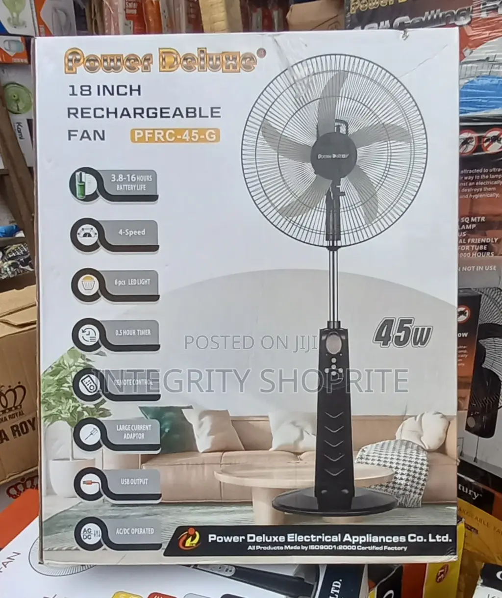 Power Deiuhe 18inchies Rechargeable Fan