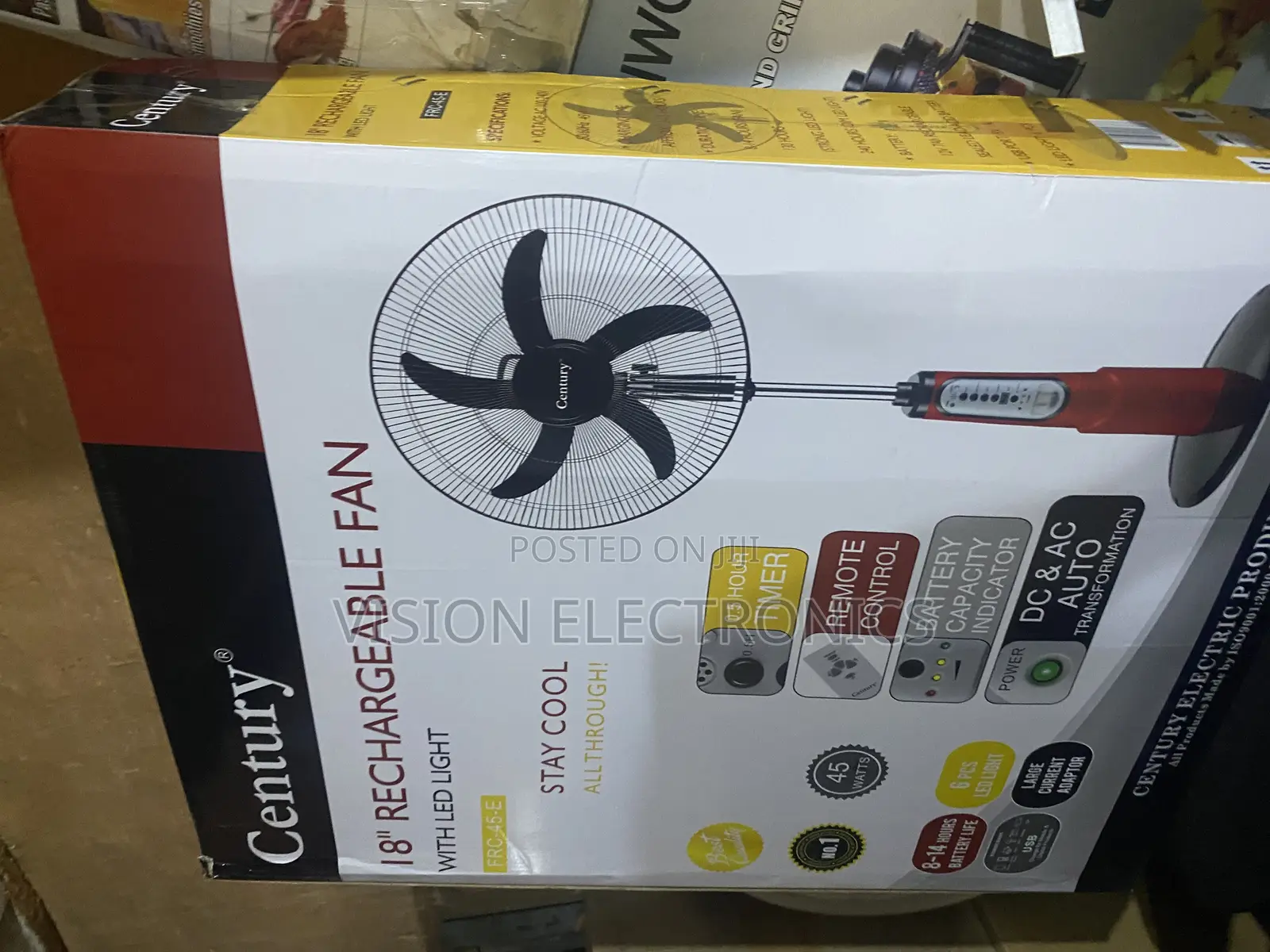 Century 18” Rechargeable Standing Fan