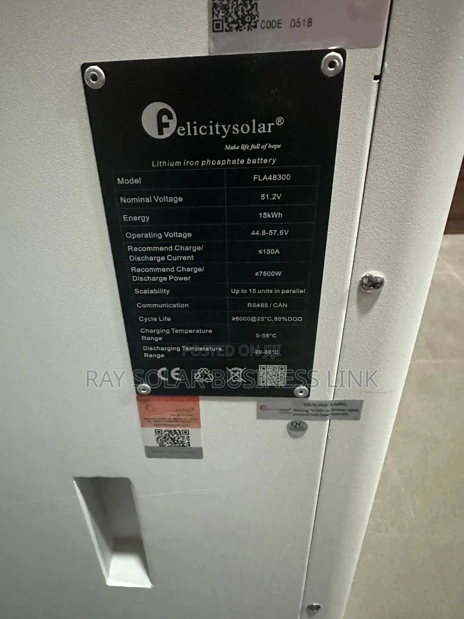 15kwh Felicity Lithium Battery Fla48300