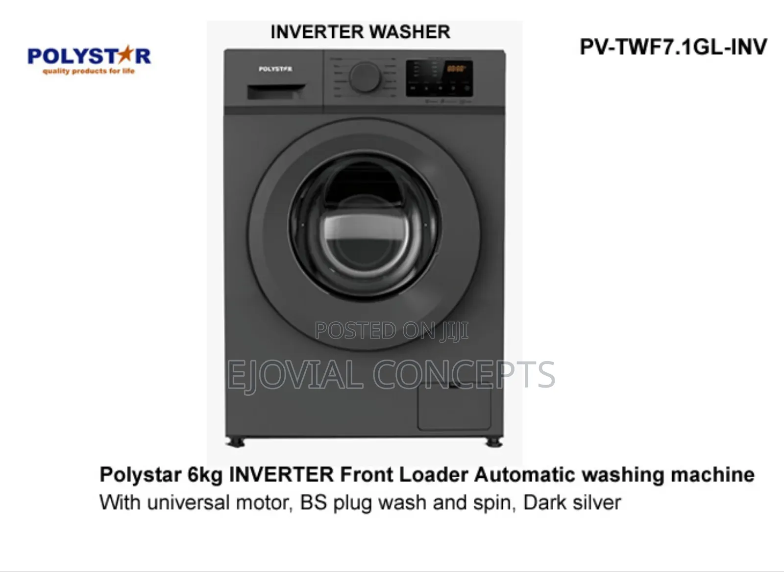 Polystar 6kg Front Load Inverter Automatic Washing Machine P