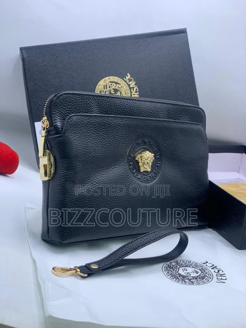 Original Versace Black Leather Bag Is Available in Store Now