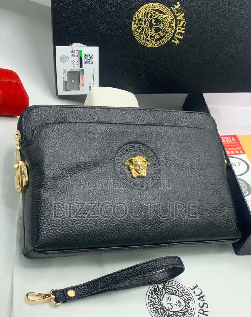 Original Versace Black Leather Bag Is Available in Store Now