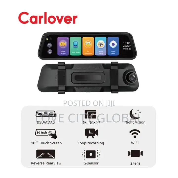  HD 10" Car Camera Ipstouchscreen Nightvision Wifi Dashcam