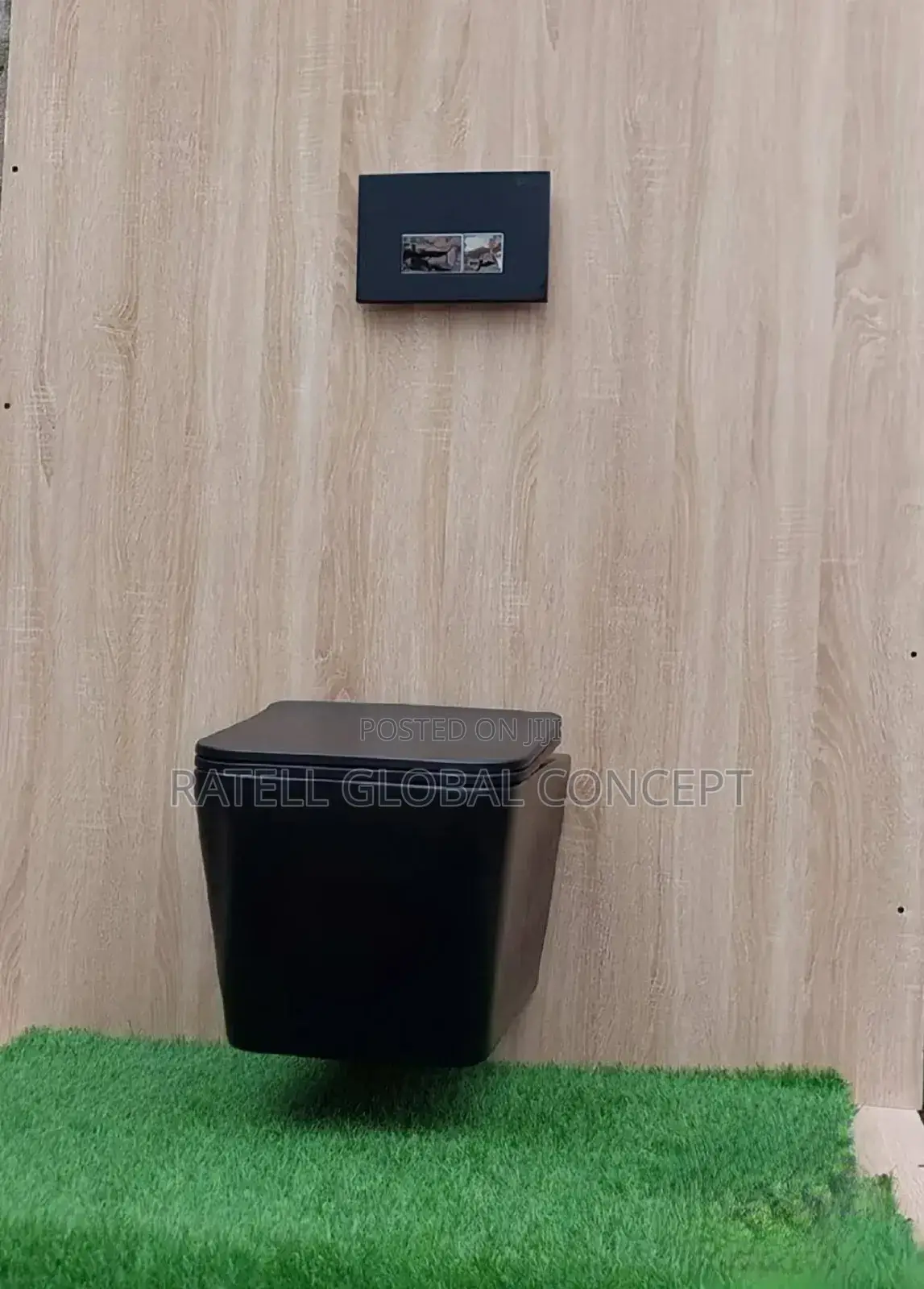 Hanging Concealed Cistern Toilet Square Black