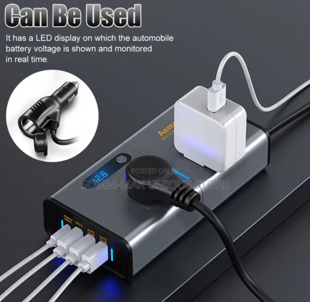 200W Car Inverter 12V DC to 110V AC Power Converter.