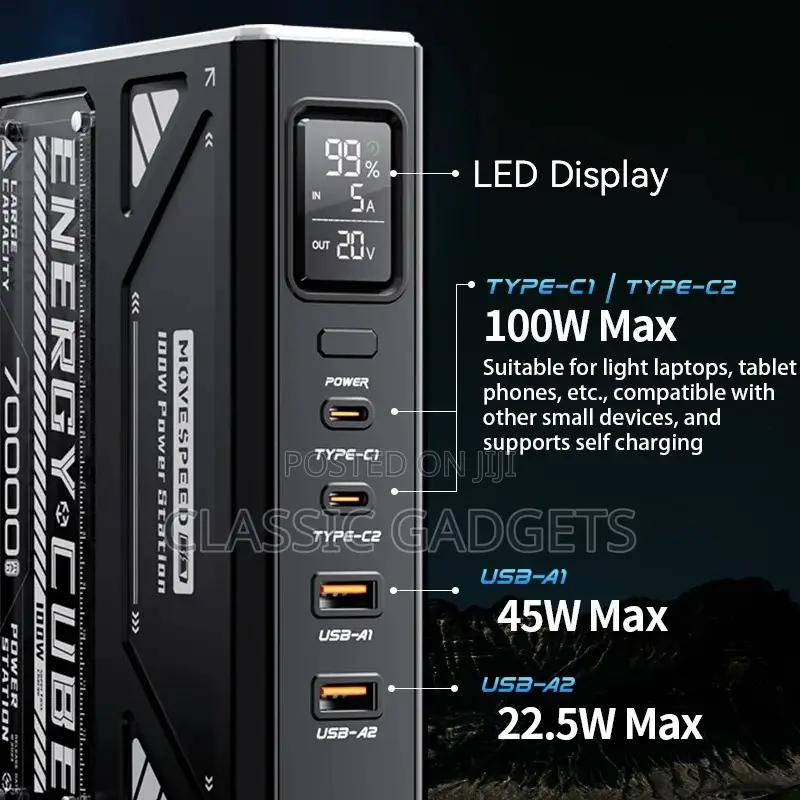 Z70 Pro Energy Cube Movespeed 70000mah 100W Power Bank