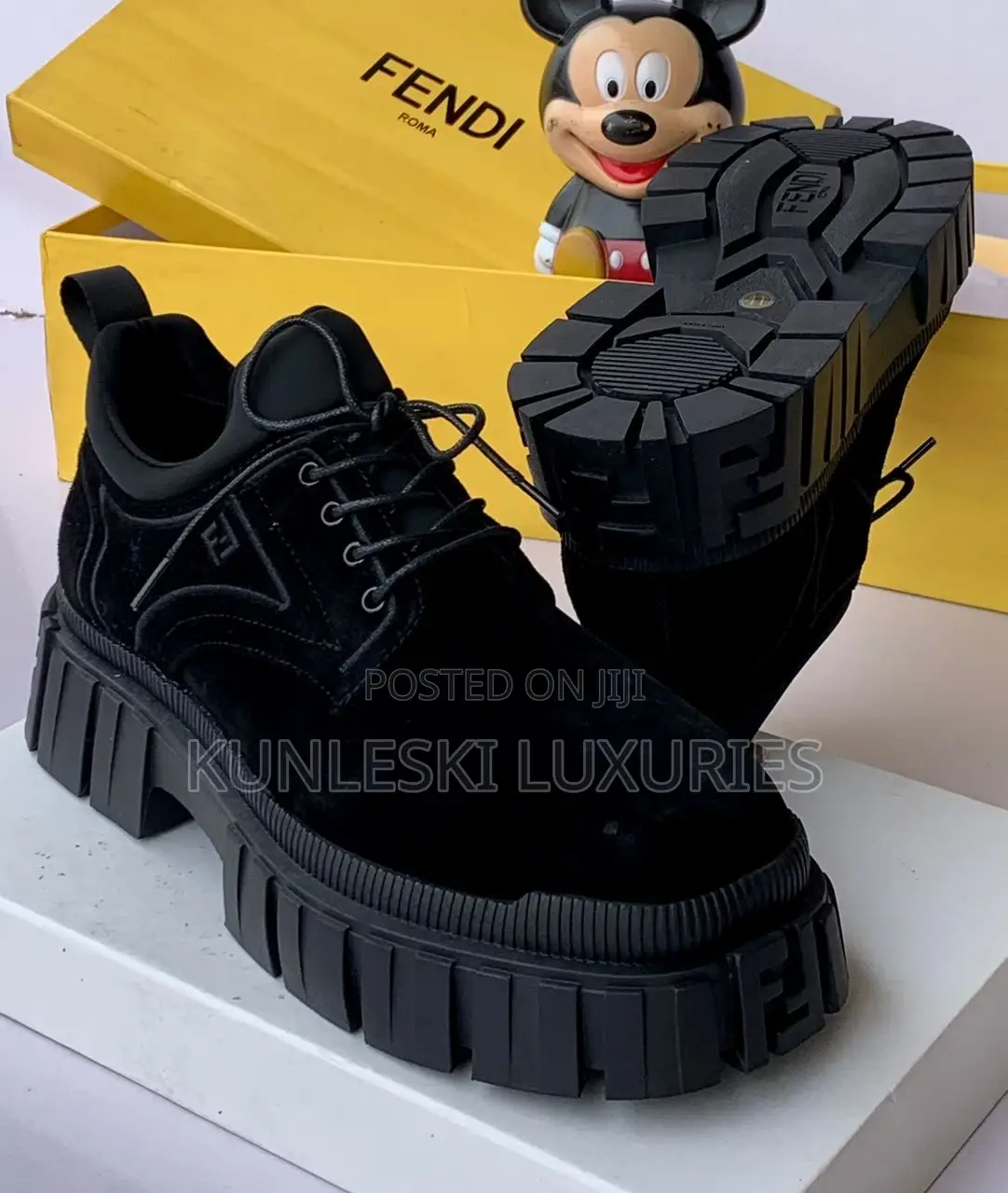 Original Fendi Roma Luxury Suede Lace Up Shoe Collections