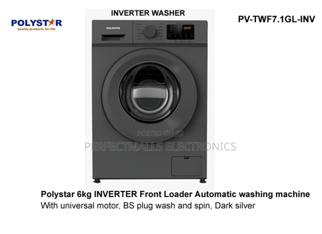 6kg Inverter Front Loader Washing Machine Pv-Twf7.1gl-Inv