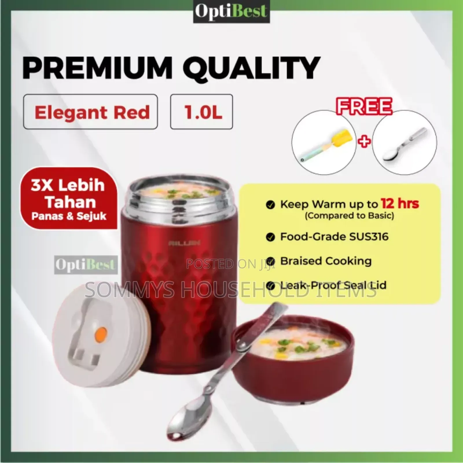 1l Ailijin High Quality Insulated Food Flask