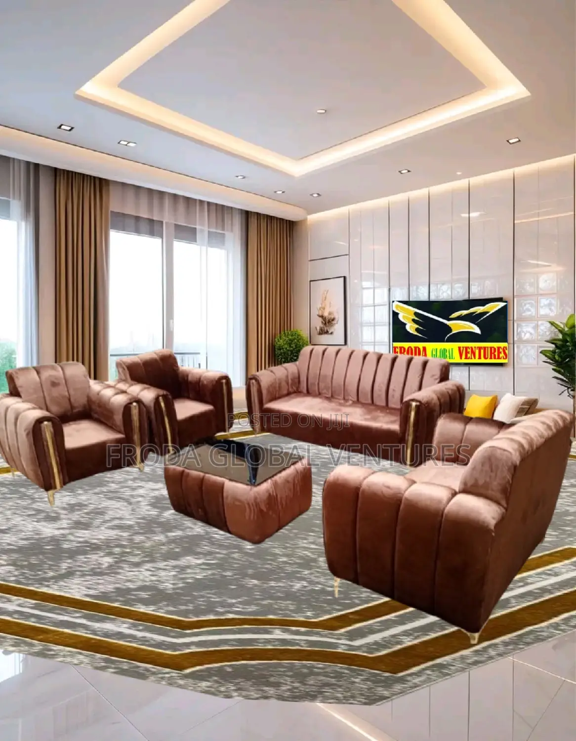 Set of 7 Seaters Sofa Chairs With Table