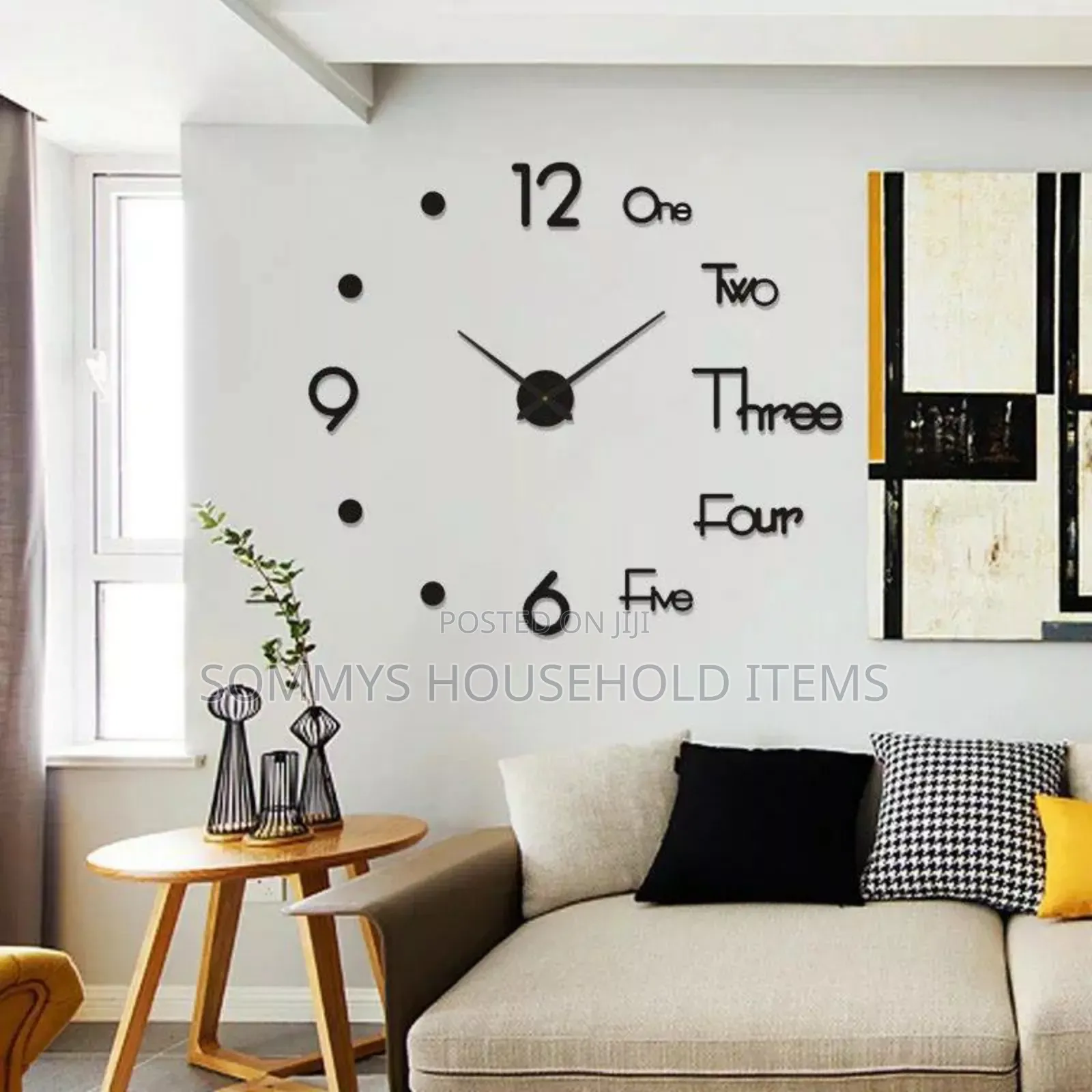 DIY Wall Decor Clock, Gold Black Colour