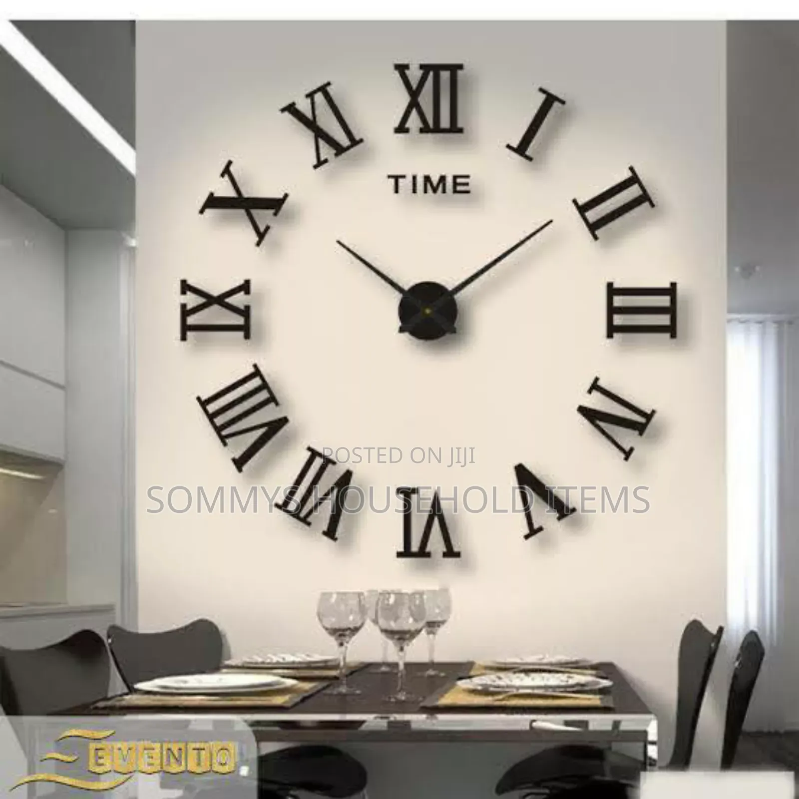 DIY Wall Decor Clock, Gold Black Colour