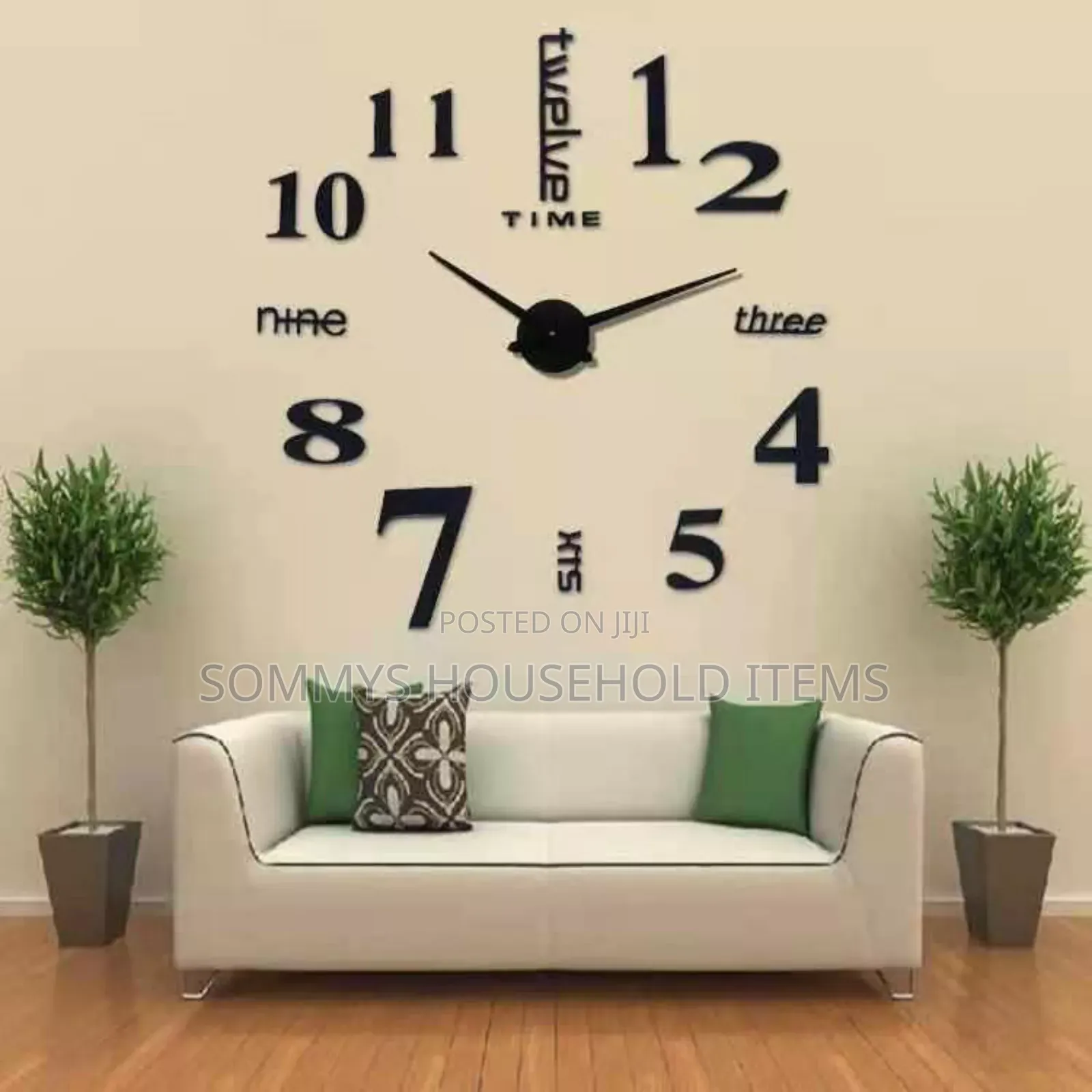 DIY Wall Decor Clock, Gold Black Colour