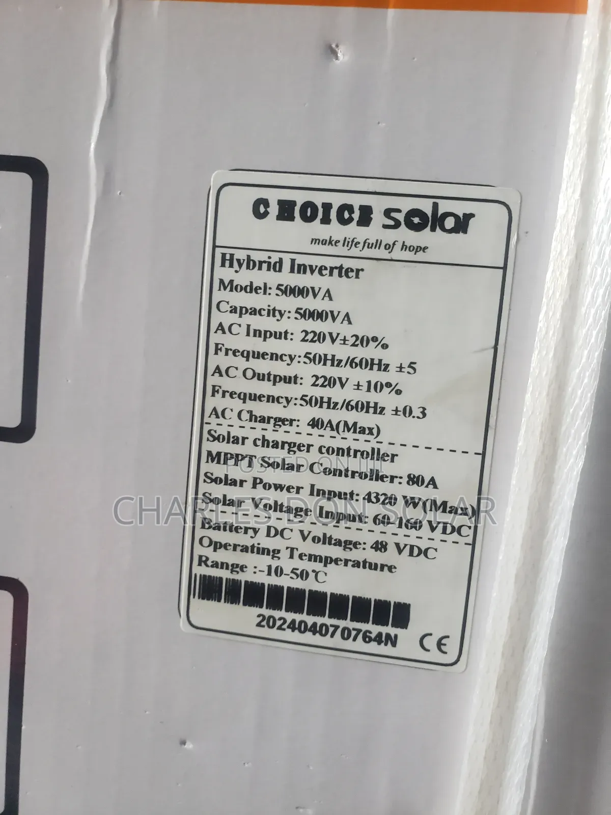 Choice Hybrid Inverter 5kva 48v