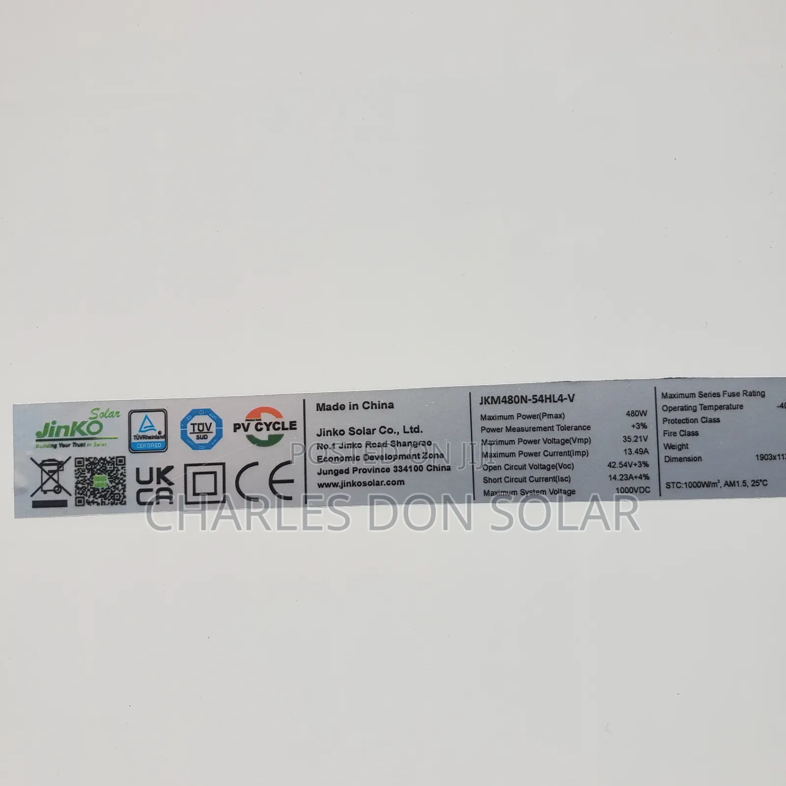 Jinko Solar Panel 480w