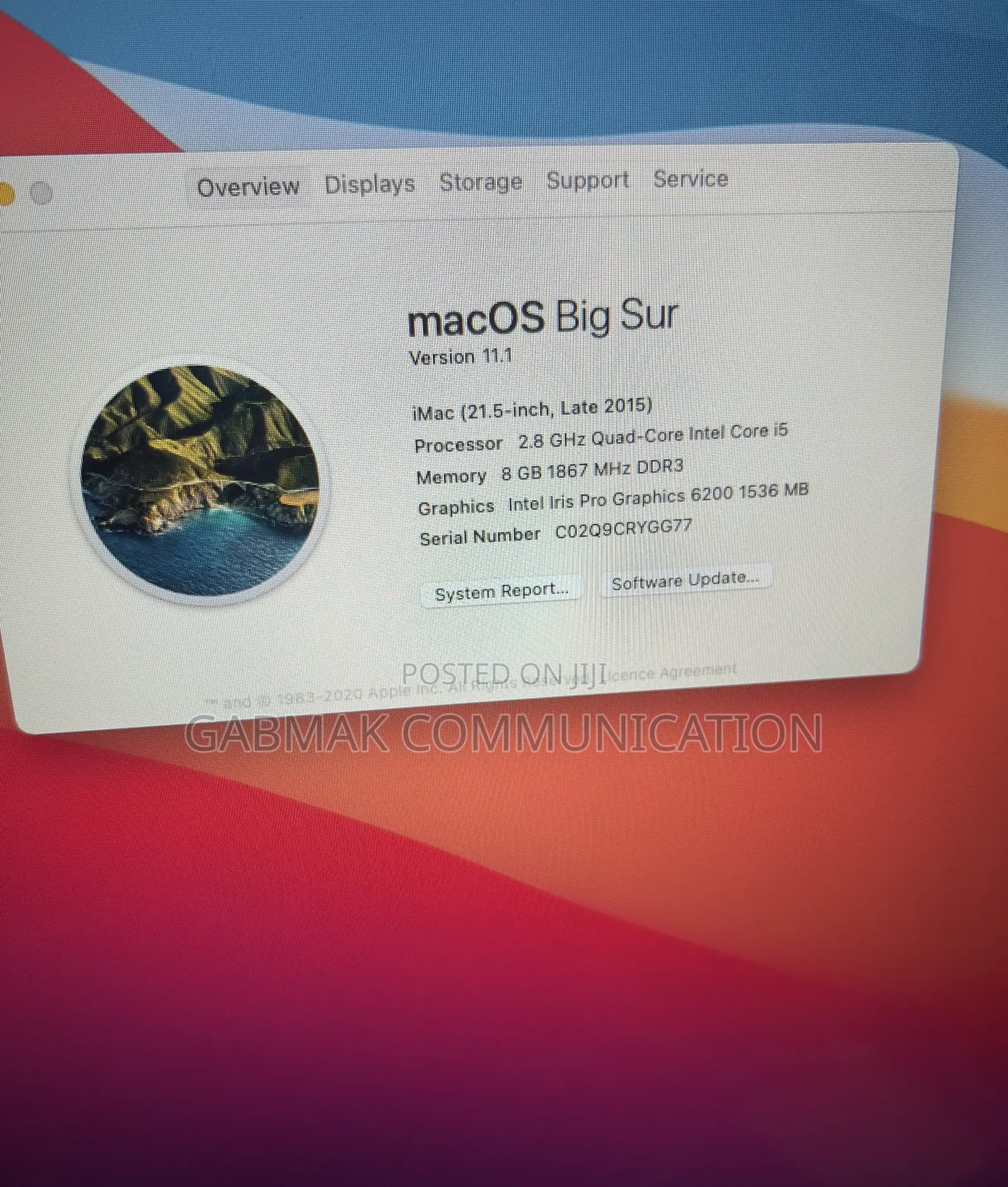 Desktop Computer Apple iMac 8GB Intel Core i5 HDD 1T
