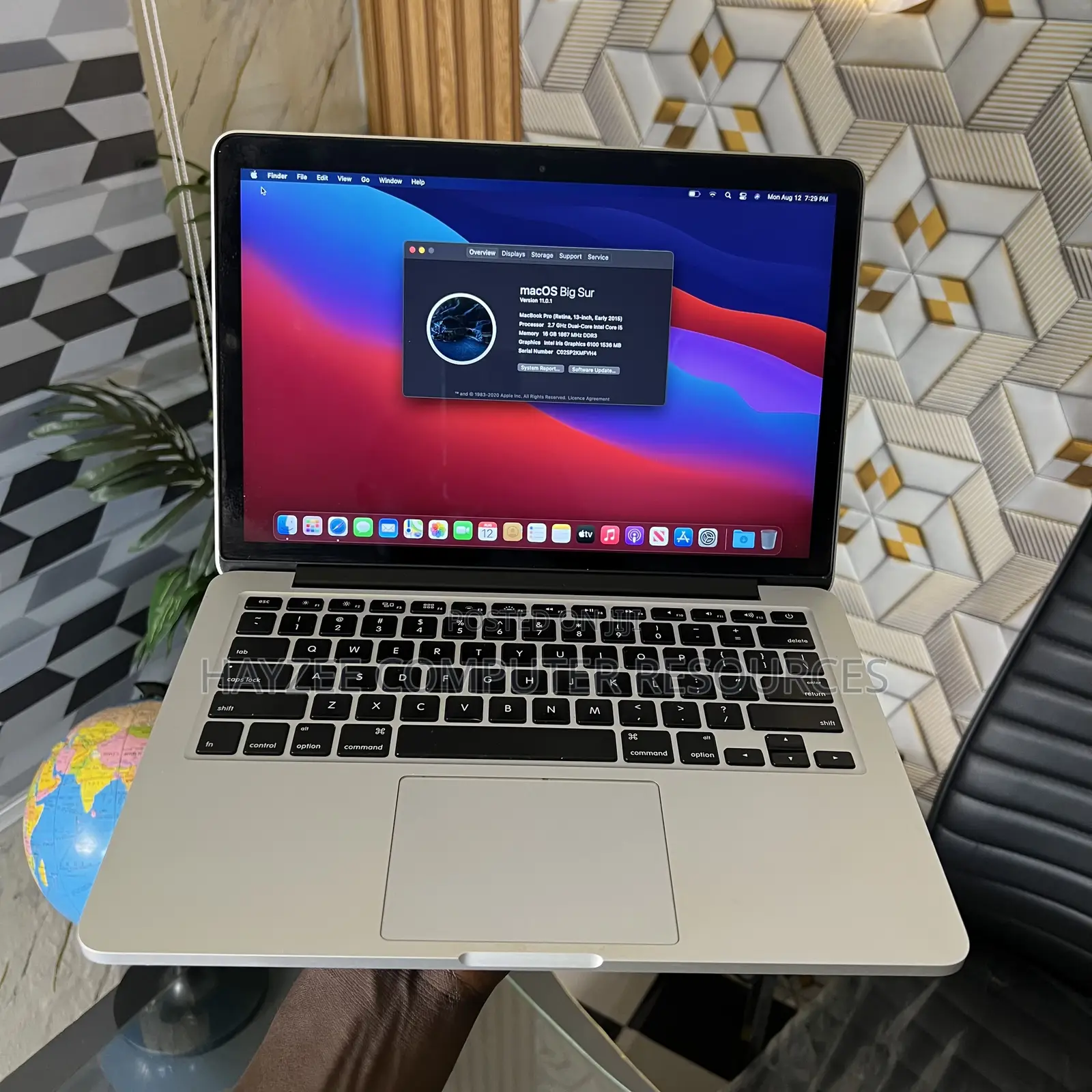 Laptop Apple MacBook Pro 2015 16GB Intel Core I5 SSD 256GB