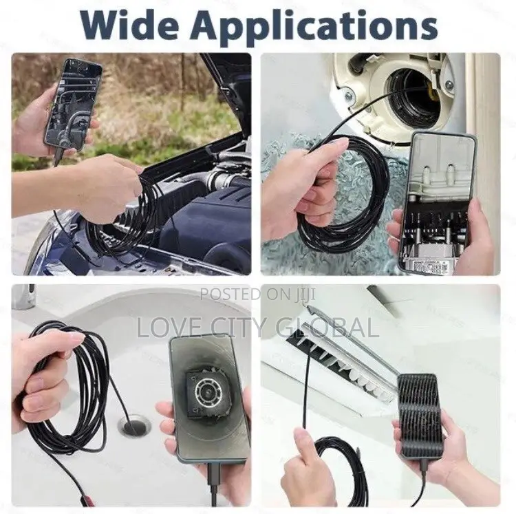HD Wifi Pixel Single Lens Industrial Endoscope +8 LED Lights