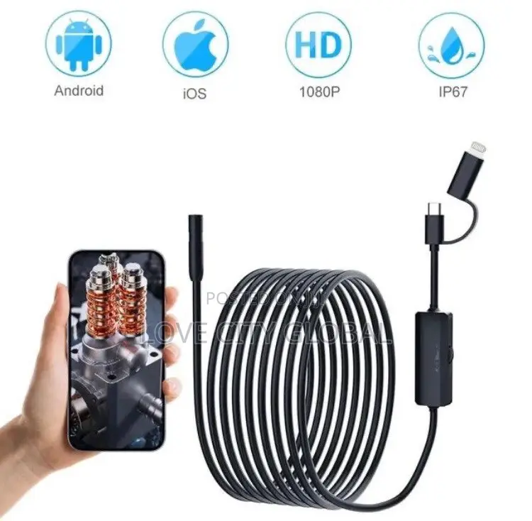 HD Wifi Pixel Single Lens Industrial Endoscope +8 LED Lights