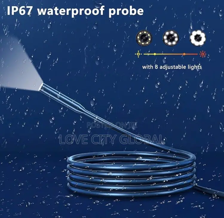 HD Wifi Pixel Single Lens Industrial Endoscope +8 LED Lights