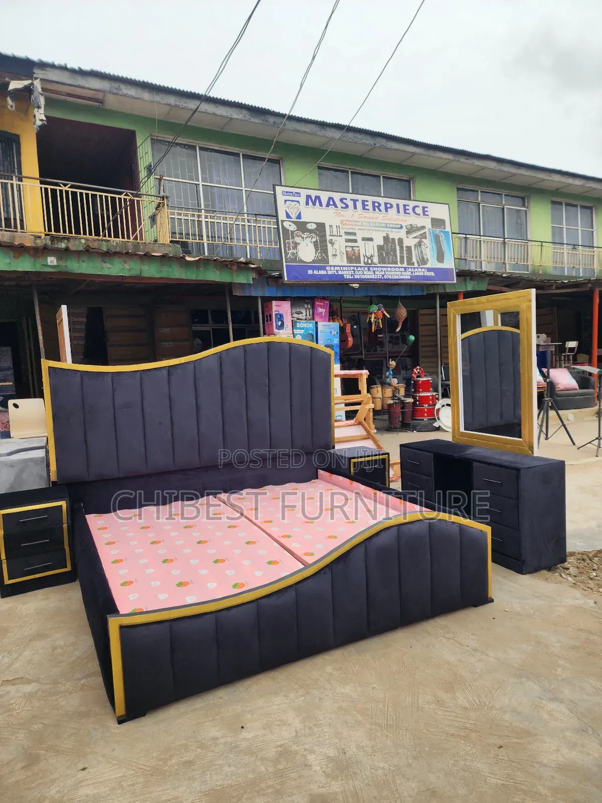 Quality 6by6 Complete Set of Upholstery Padded Bed Frame