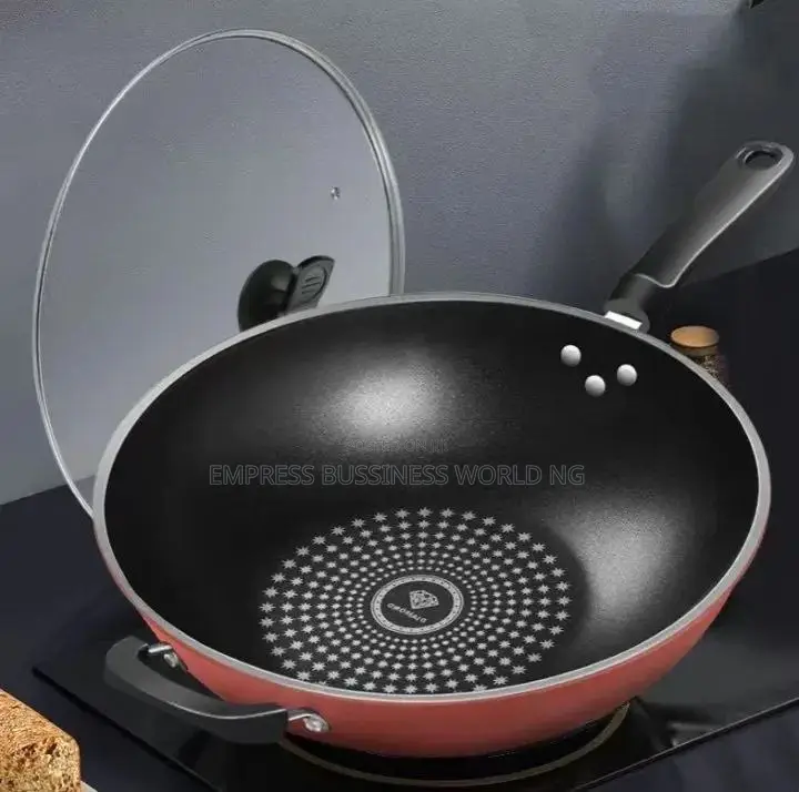 34cm German Wok/Pan With Glass Lid