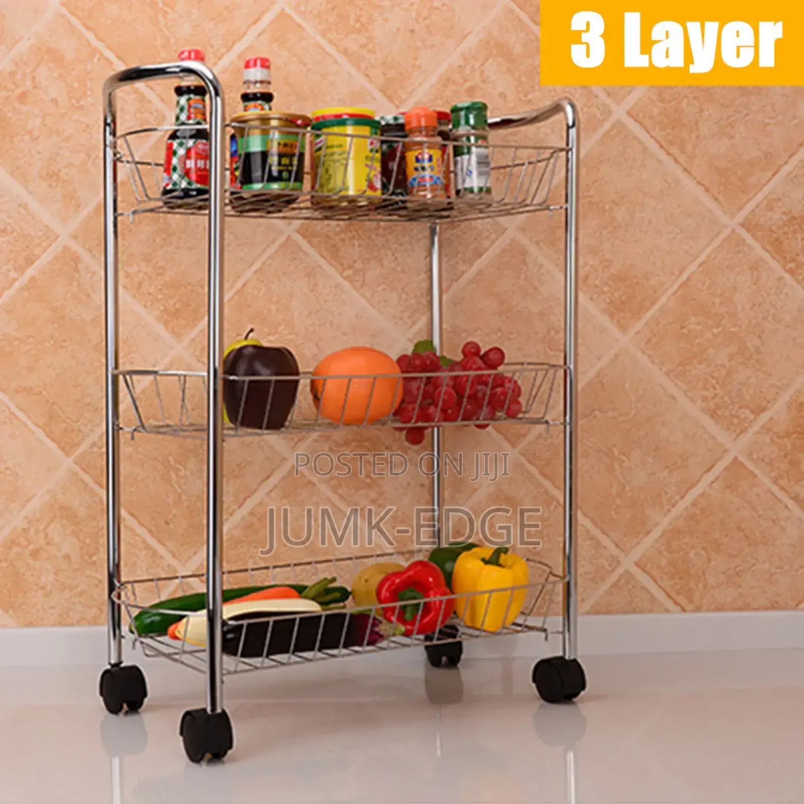 4 Layers Iron Trolley Fruit Baskets