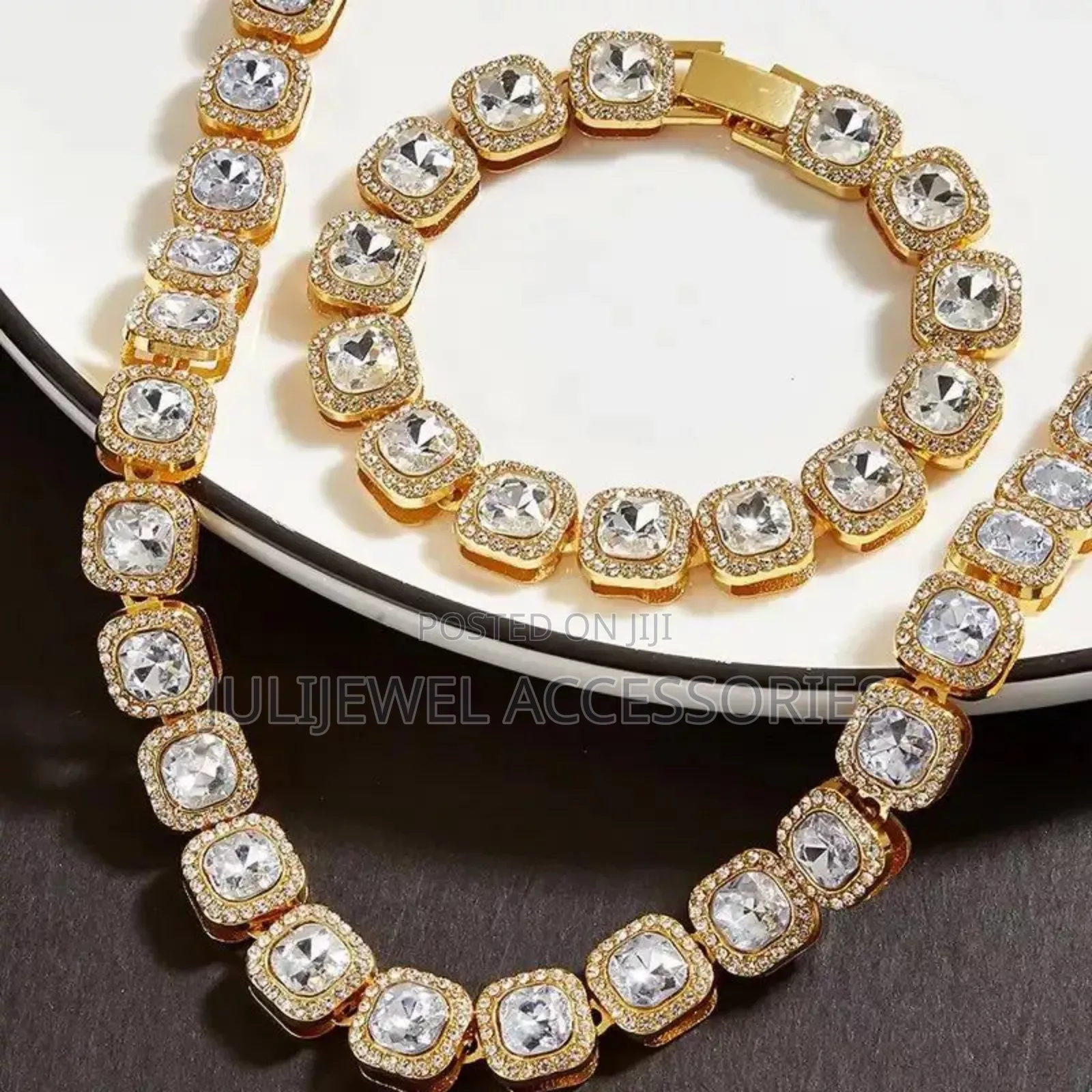 Men Tennis Necklace and Bracelet