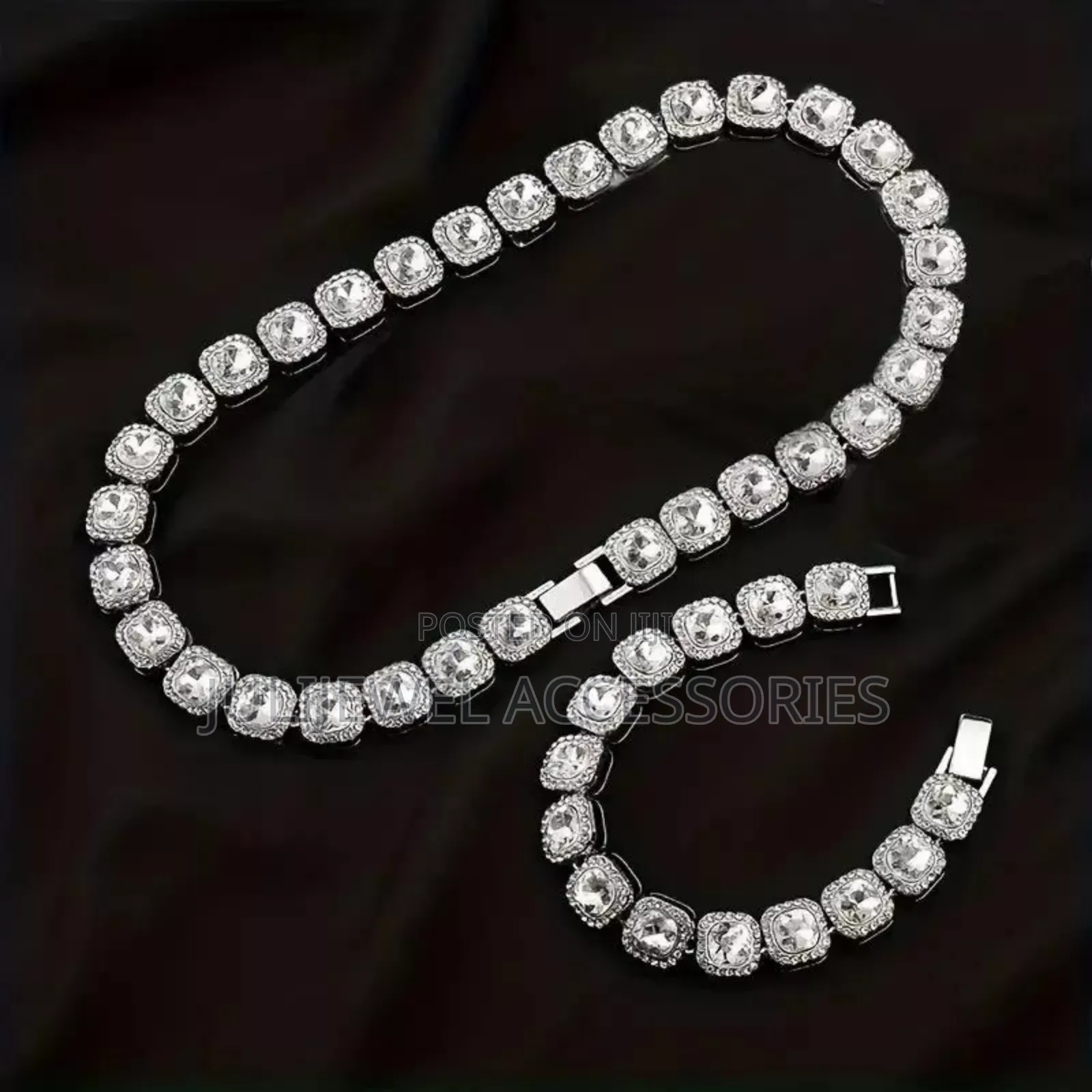 Men Tennis Necklace and Bracelet